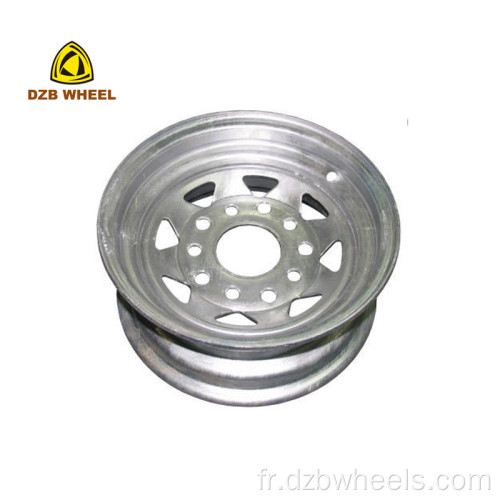 8 parlants Galvanisé Chrome Zinc Steel Trailer Wheel